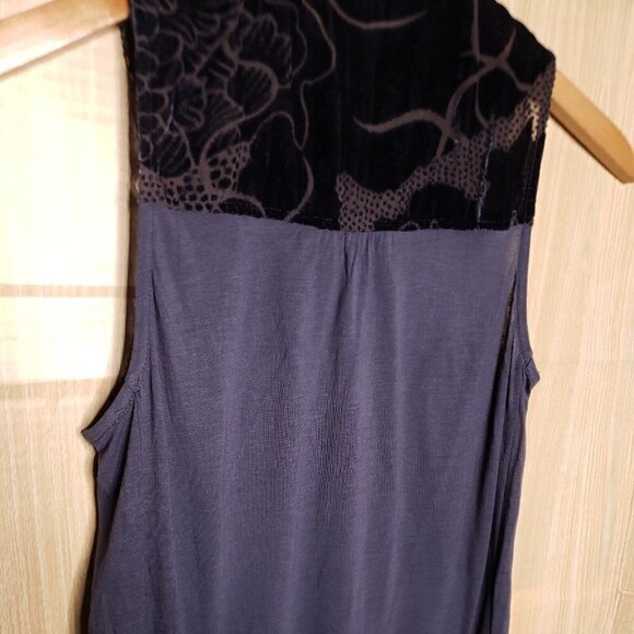 Anthropologie Tiny Blue Velvet Mixed Material Sleeveless Sequin Top Small - Picture 6 of 9